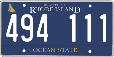 RI license plate 494111