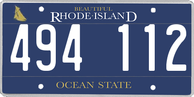 RI license plate 494112