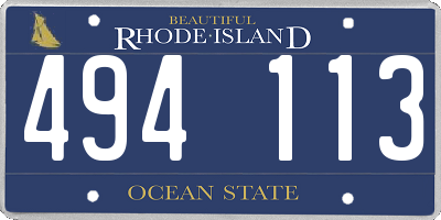 RI license plate 494113