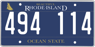 RI license plate 494114