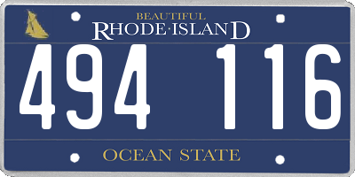 RI license plate 494116