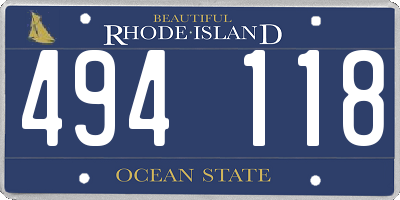 RI license plate 494118
