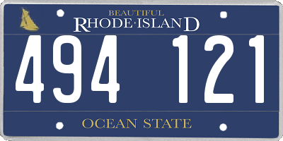 RI license plate 494121