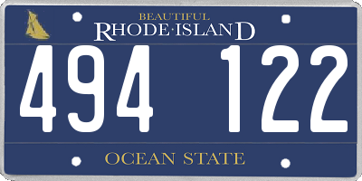 RI license plate 494122