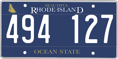 RI license plate 494127