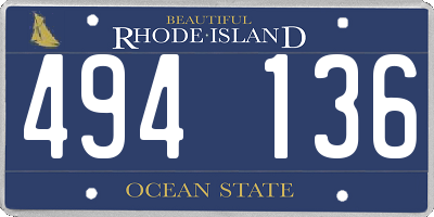 RI license plate 494136