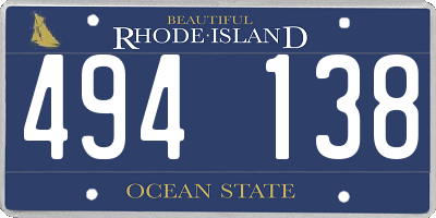 RI license plate 494138