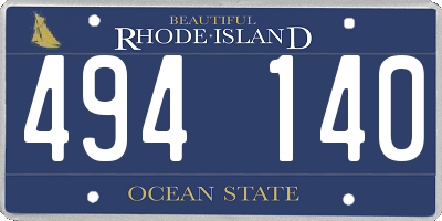 RI license plate 494140