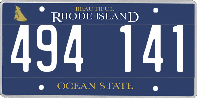 RI license plate 494141