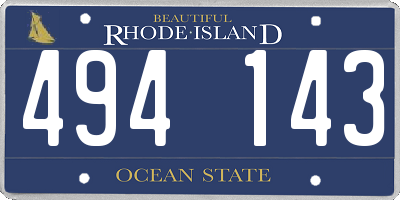 RI license plate 494143