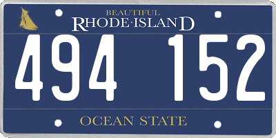 RI license plate 494152