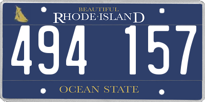 RI license plate 494157
