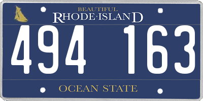 RI license plate 494163