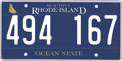 RI license plate 494167