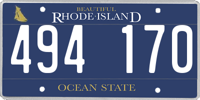 RI license plate 494170