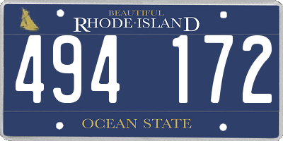 RI license plate 494172