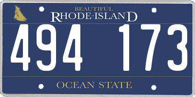 RI license plate 494173