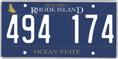 RI license plate 494174