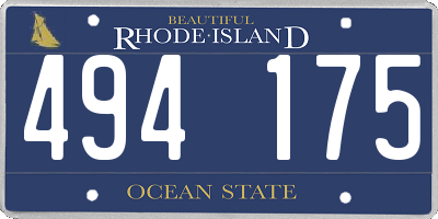 RI license plate 494175