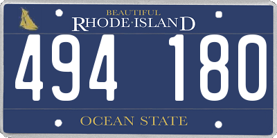 RI license plate 494180