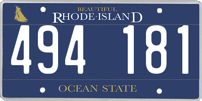 RI license plate 494181