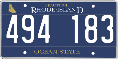 RI license plate 494183