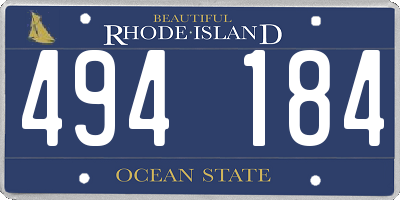 RI license plate 494184