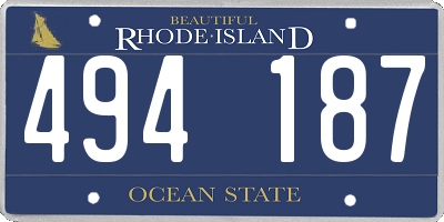 RI license plate 494187
