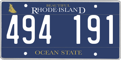 RI license plate 494191
