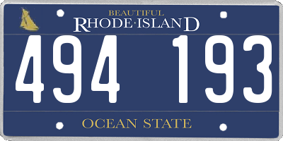 RI license plate 494193