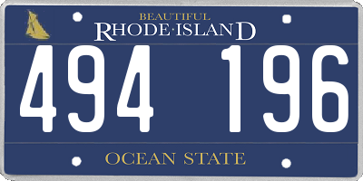 RI license plate 494196