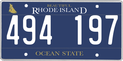 RI license plate 494197