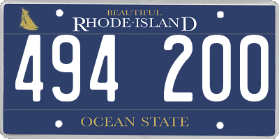 RI license plate 494200