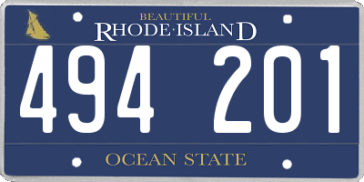 RI license plate 494201