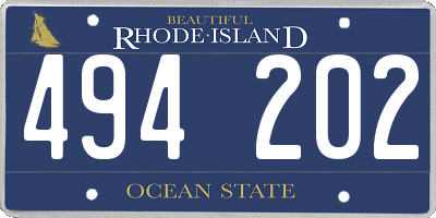 RI license plate 494202
