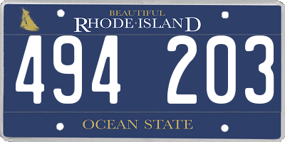 RI license plate 494203