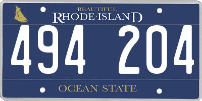 RI license plate 494204