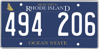 RI license plate 494206