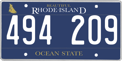 RI license plate 494209
