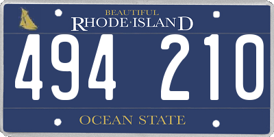 RI license plate 494210