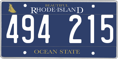 RI license plate 494215