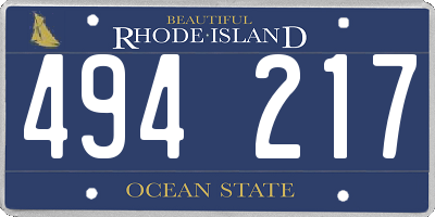 RI license plate 494217