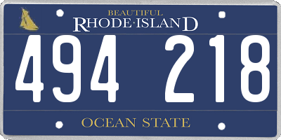 RI license plate 494218