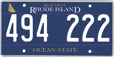 RI license plate 494222