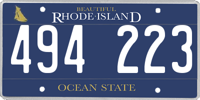 RI license plate 494223