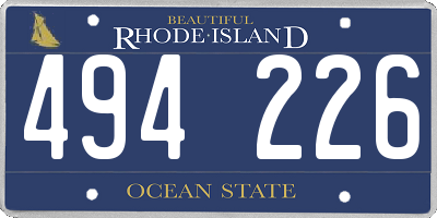 RI license plate 494226