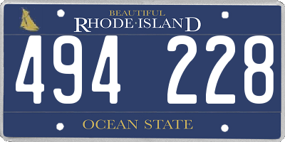 RI license plate 494228