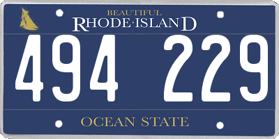 RI license plate 494229