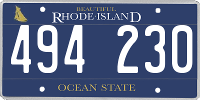 RI license plate 494230