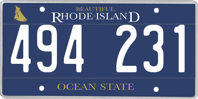 RI license plate 494231